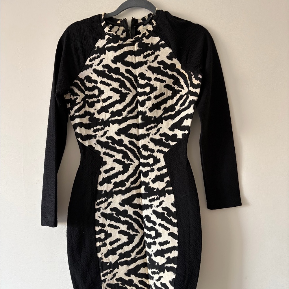 Black and White Animal Print Dress